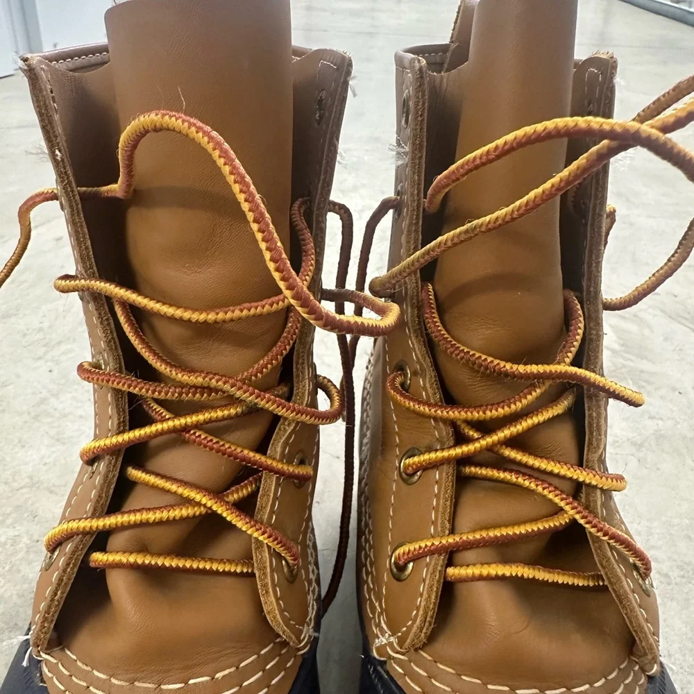 L.L. Bean Tan and Black Leather Bean Boots